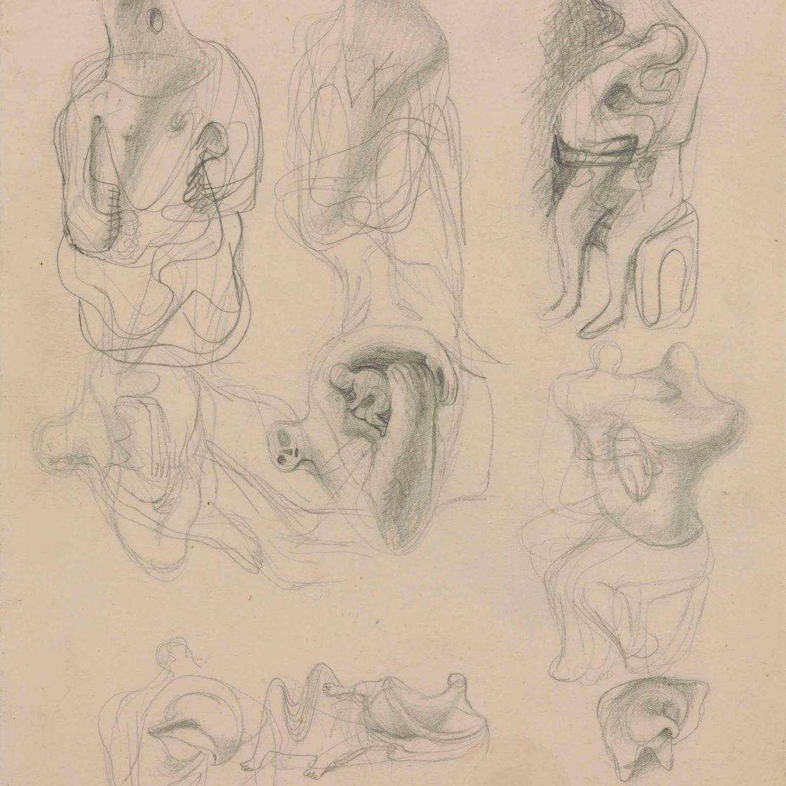 Henry Moore — Идеи для скульптуры, трансформационного рисования