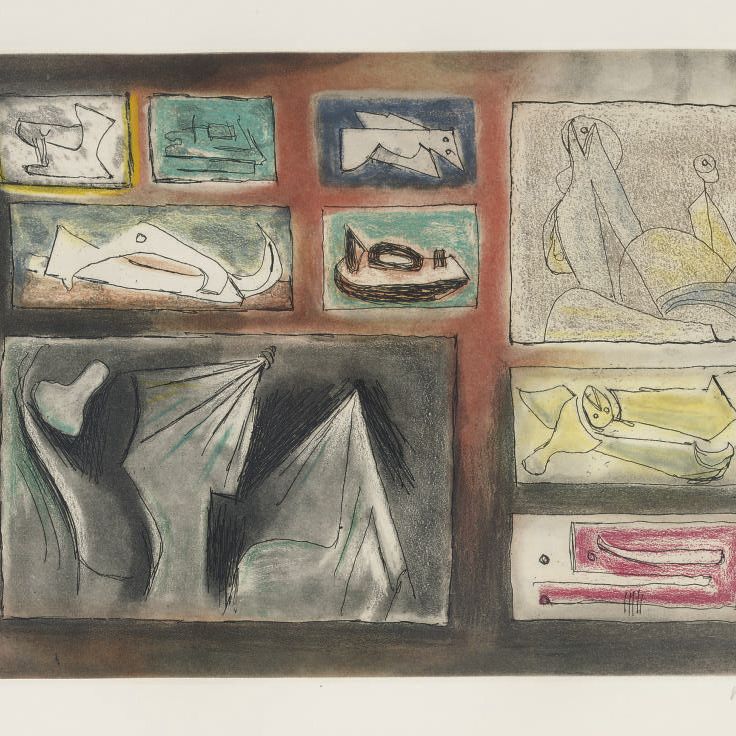 Henry Moore — Скульптурные идеи I : пять пластин (Cramer 581-83, 585-86)