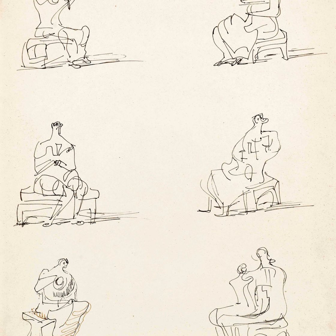 Henry Moore — Этюды для сидящих фигур
