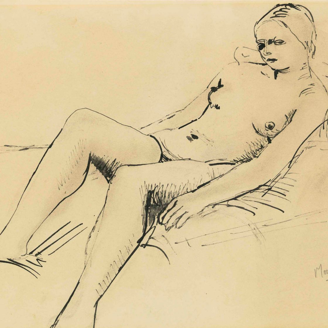 Henry Moore — Лежащий обнаженный
