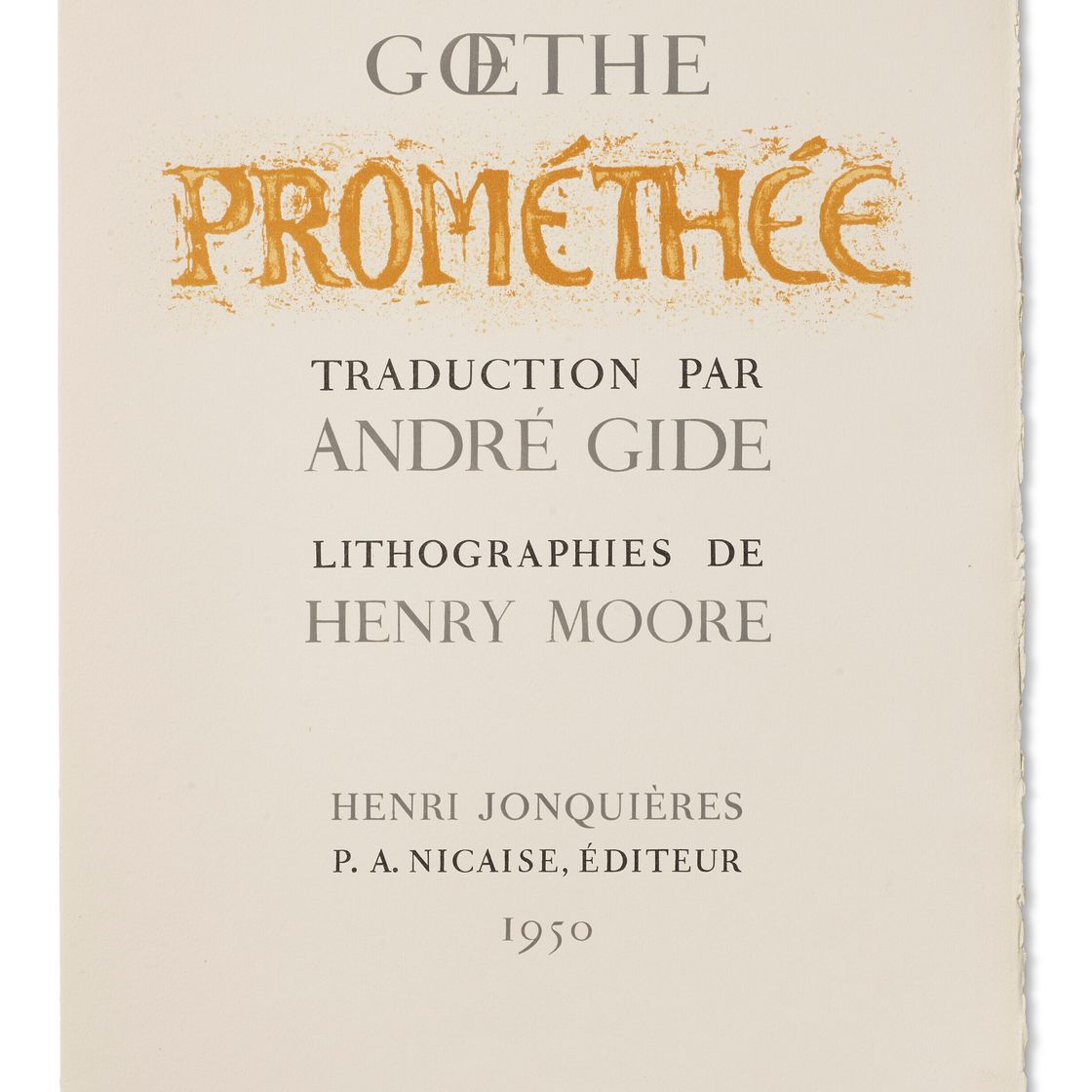 Henry Moore — Иоганн Вольфганг фон Гете, "Прометей", Анри Жонкьер, Париж, 1950, изображение 6