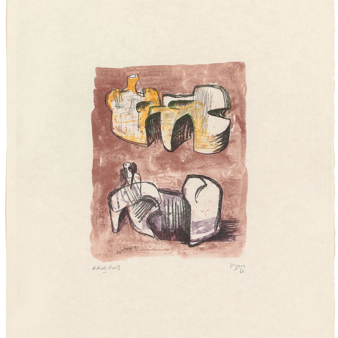 Henry Moore — Две монументальные Лежащие фигуры
