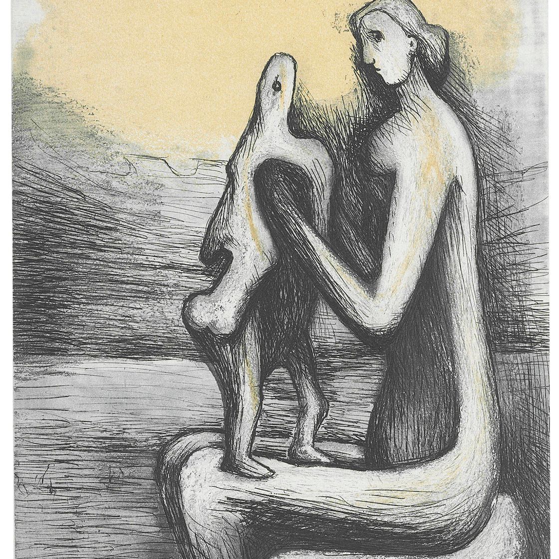 Henry Moore — Мать и дитя : две тарелки