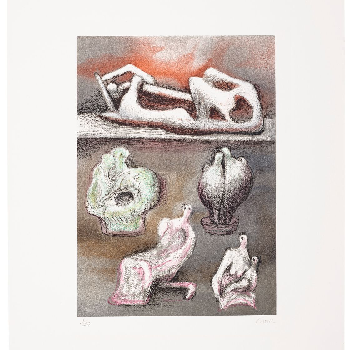 Henry Moore — Две гравюры художника, изображение 2