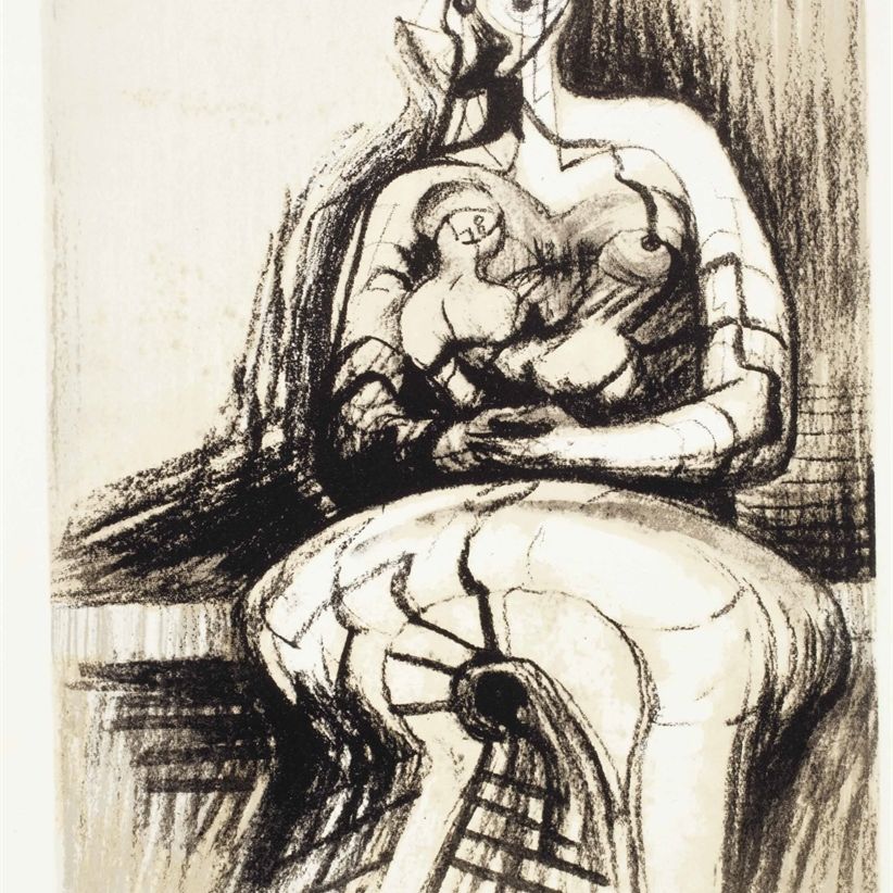 Henry Moore — Сидящие мать и дитя