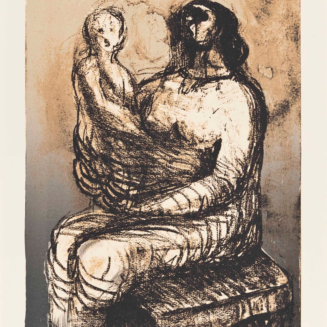 Henry Moore — Мать с ребенком на коленях