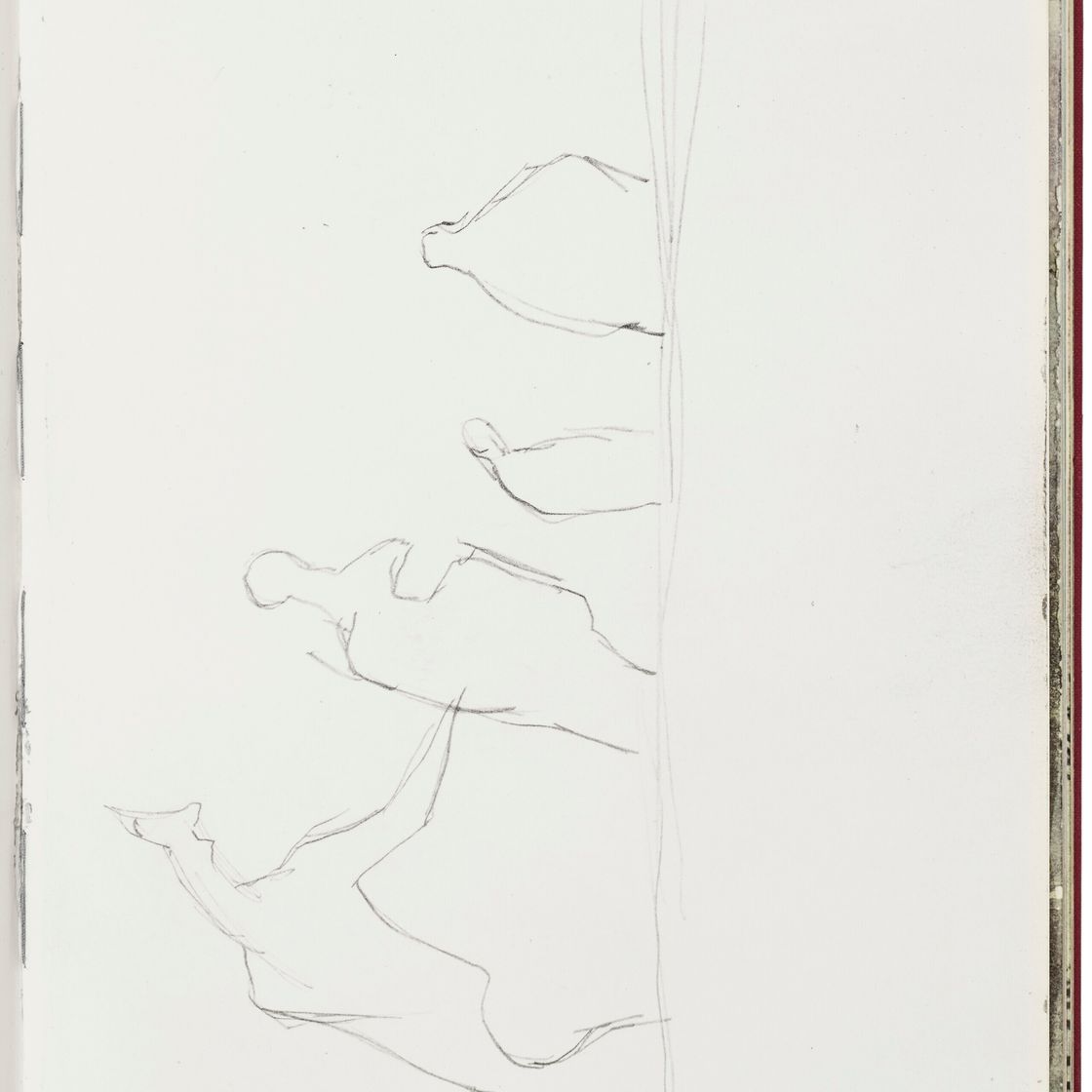 Henry Moore — Лежащая обнаженная, из альбома для зарисовок 1980 года, изображение 2