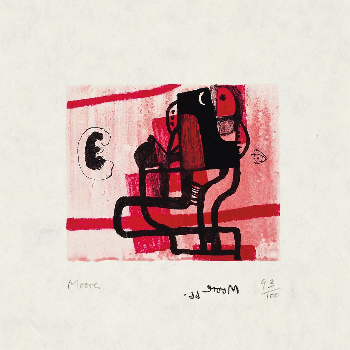 Henry Moore — Черная фигура на розовом фоне (C. 96)