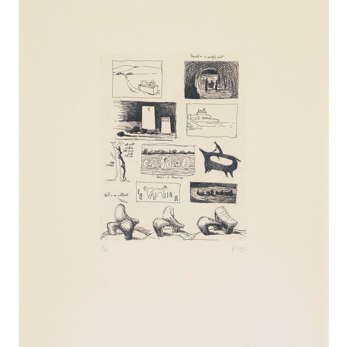 Henry Moore — Идеи для скульптуры; Идеи для ландшафтной скульптуры; и проекты для скульптур на холмах