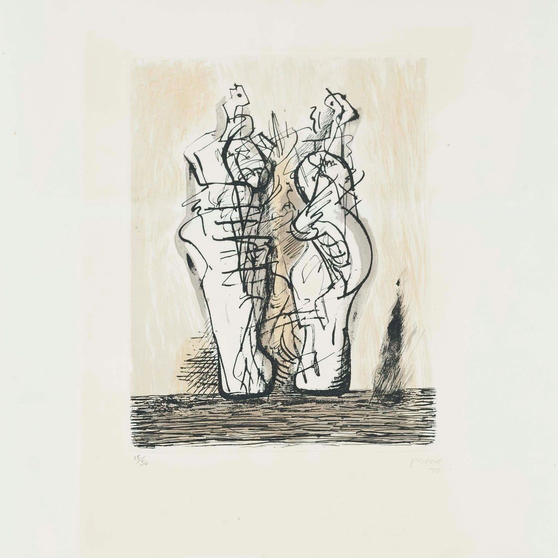 Henry Moore — Две женщины, проживающие по адресу: Инцизиони ди Мур, 5 (Крамер, 166)