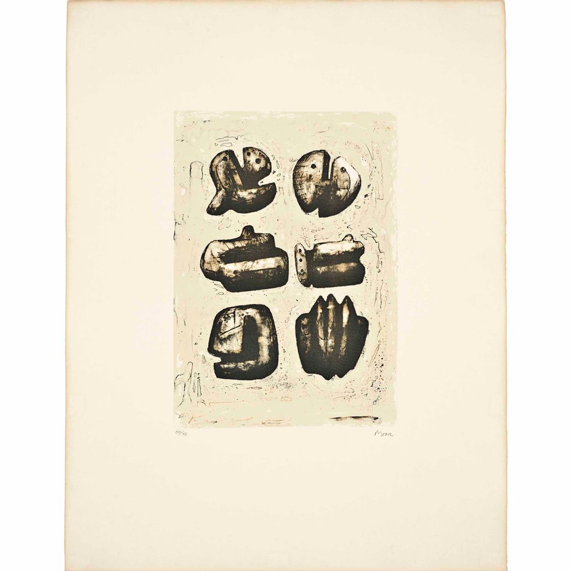 Henry Moore — Шесть каменных фигур (Крамер 299)