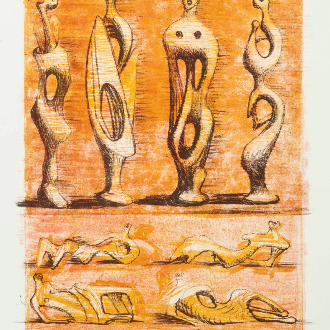 Henry Moore — Стоящие и лежащие фигуры