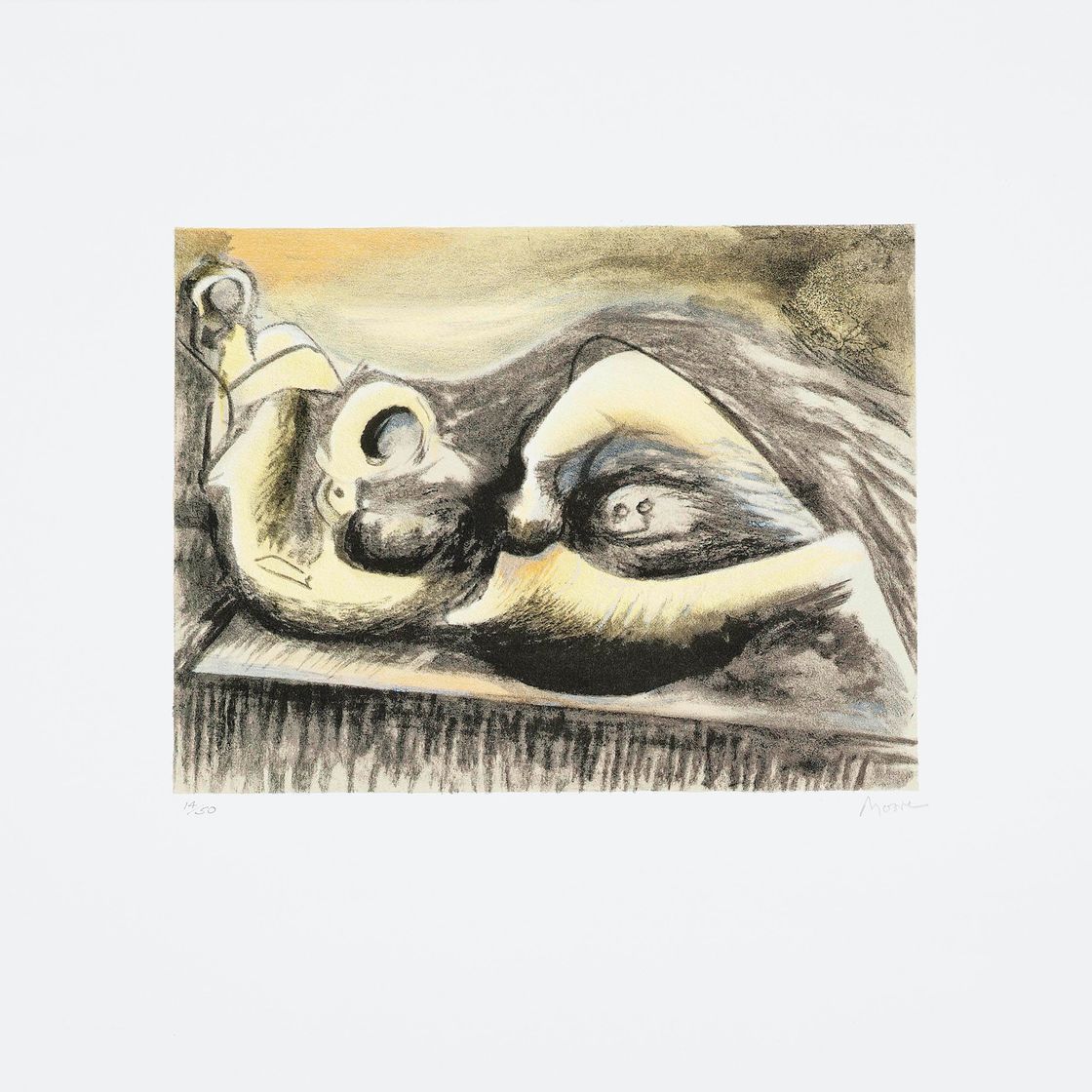 Henry Moore — Идея лежащей фигуры для металлической скульптуры (C. 653)