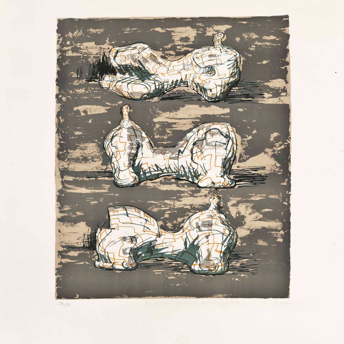Henry Moore — Три лежащие фигуры (Cramer 438)