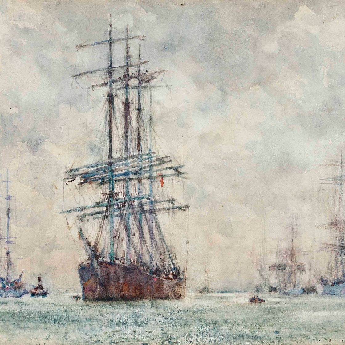 Henry Scott Tuke — Винджаммеры на Каррик-роудс