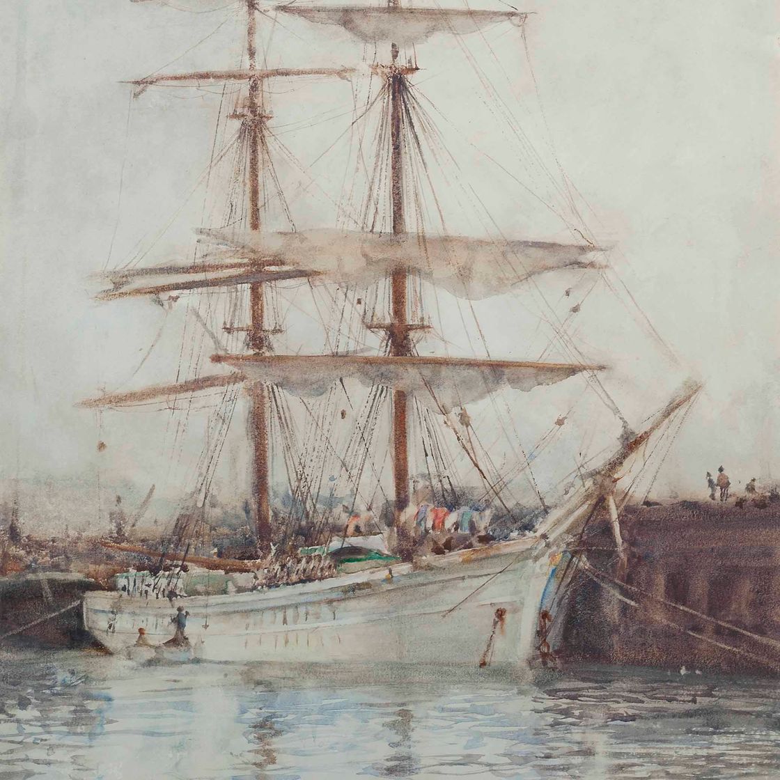 Henry Scott Tuke — Парусник, пришвартованный в гавани Фалмута