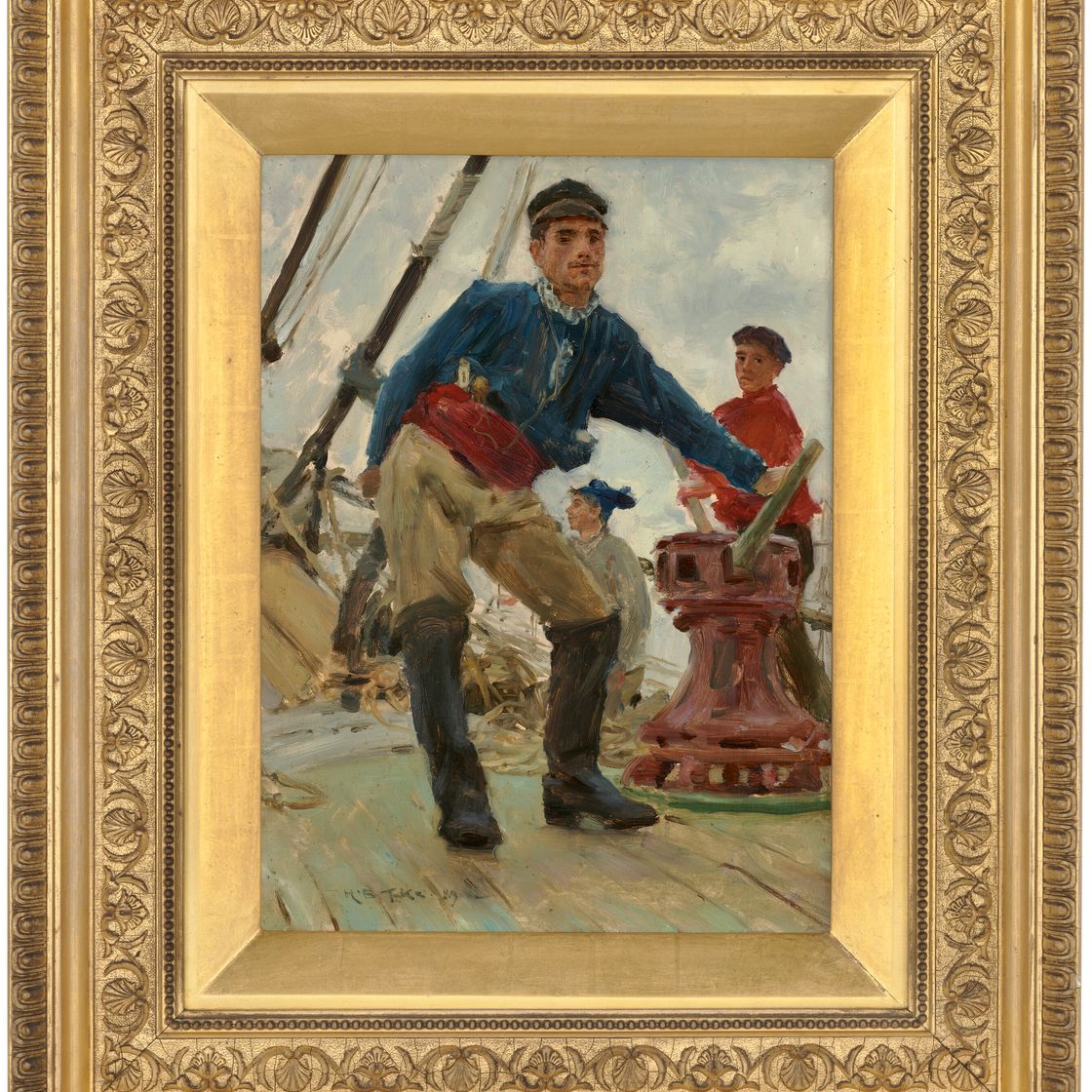 Henry Scott Tuke — У шпиля испанского брига, изображение 2