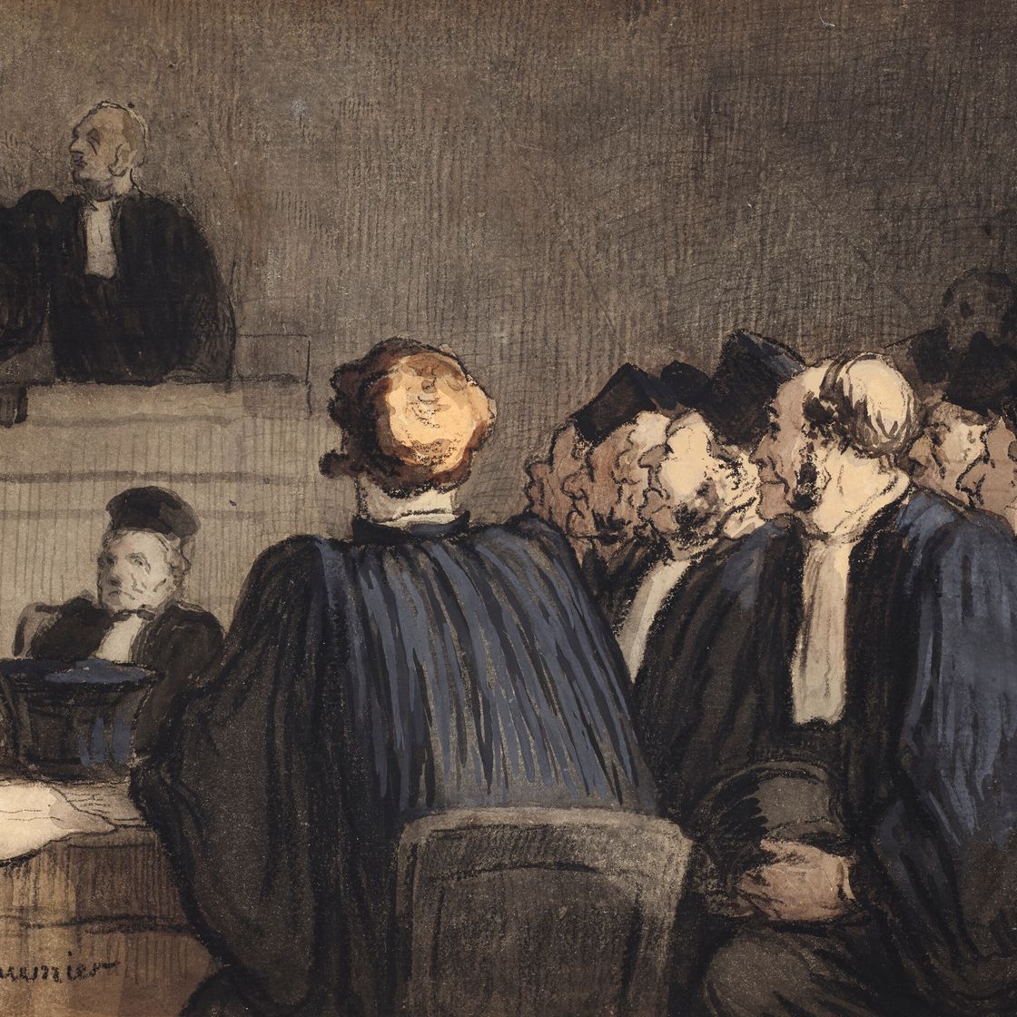 Honoré Daumier — Сцена суда (Ле Плэйдуайер), изображение 1