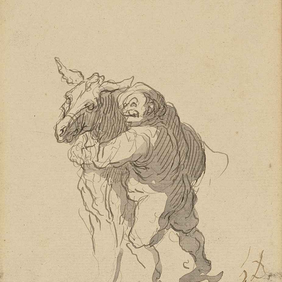 Honoré Daumier — Санчо Панса и его сын яне