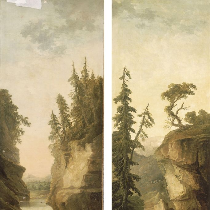 Hubert Robert — Персонал на поле боя , который платит за отдых на Ривьере , и репозитории берже
