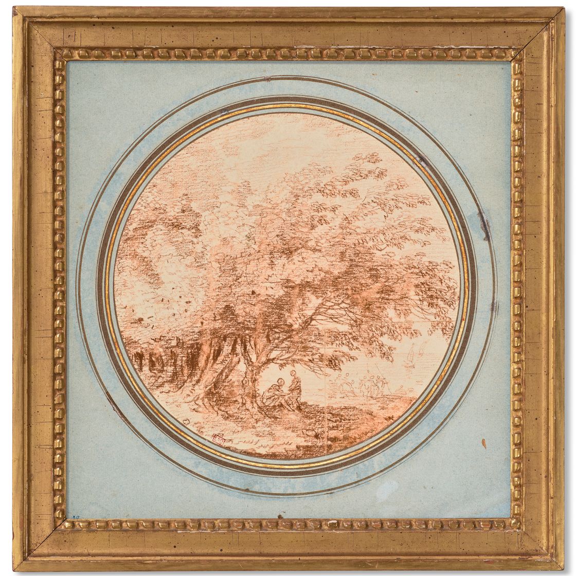 Hubert Robert — Пара под большим деревом, другие фигуры позади, изображение 3