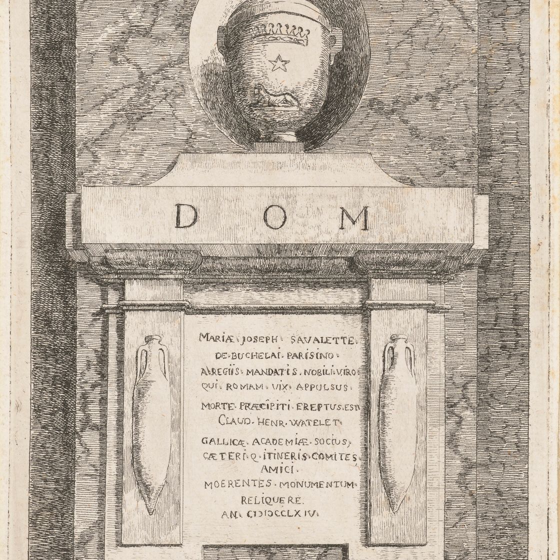Hubert Robert — Гробница Савалетты де Бюшеле на Троице-де-Мон, Рим ; Галерея для гостей ; и карта посещений художников, изображение 2