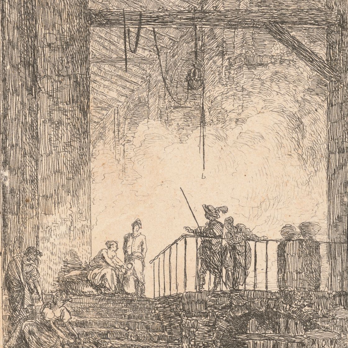 Hubert Robert — Гробница Савалетты де Бюшеле на Троице-де-Мон, Рим ; Галерея для гостей ; и карта посещений художников, изображение 4