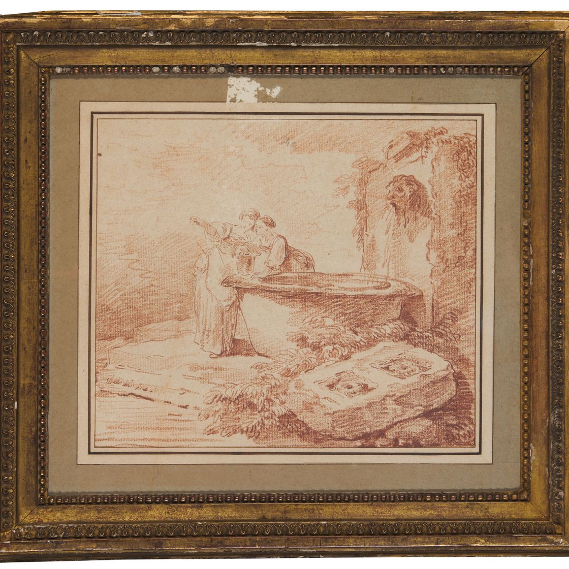 Hubert Robert — Две женщины а-ля Фонтейн