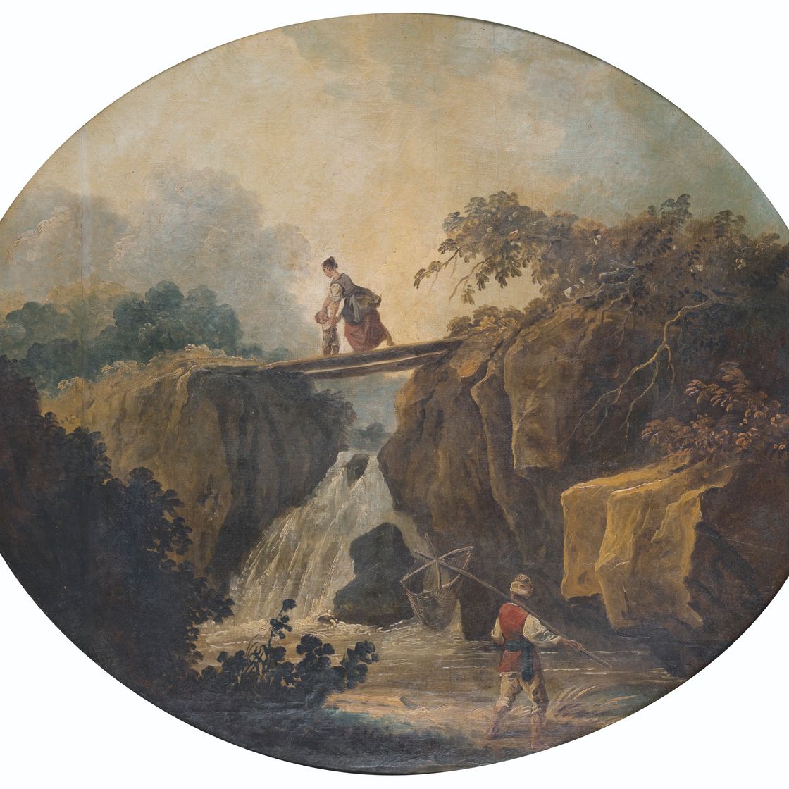 Hubert Robert — Плата за каскад прямо по мосту, изображение 1