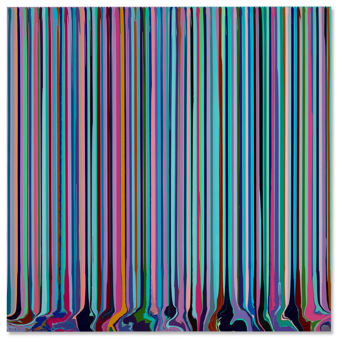Ian Davenport — Окраска лужи: Фиолетово-красная, светло-голубая