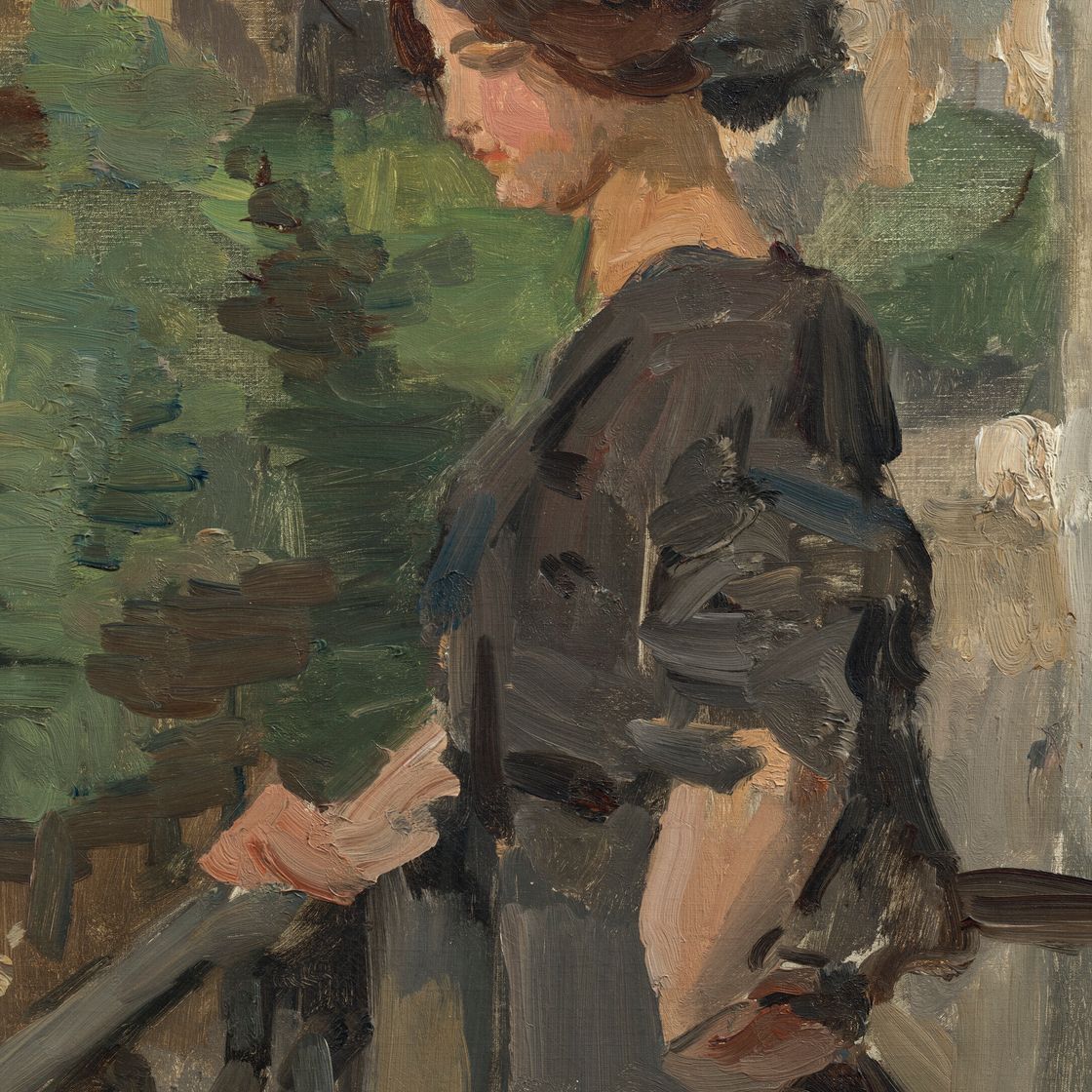 Isaac Israels — Элегантная дама на балконе, Париж, изображение 1