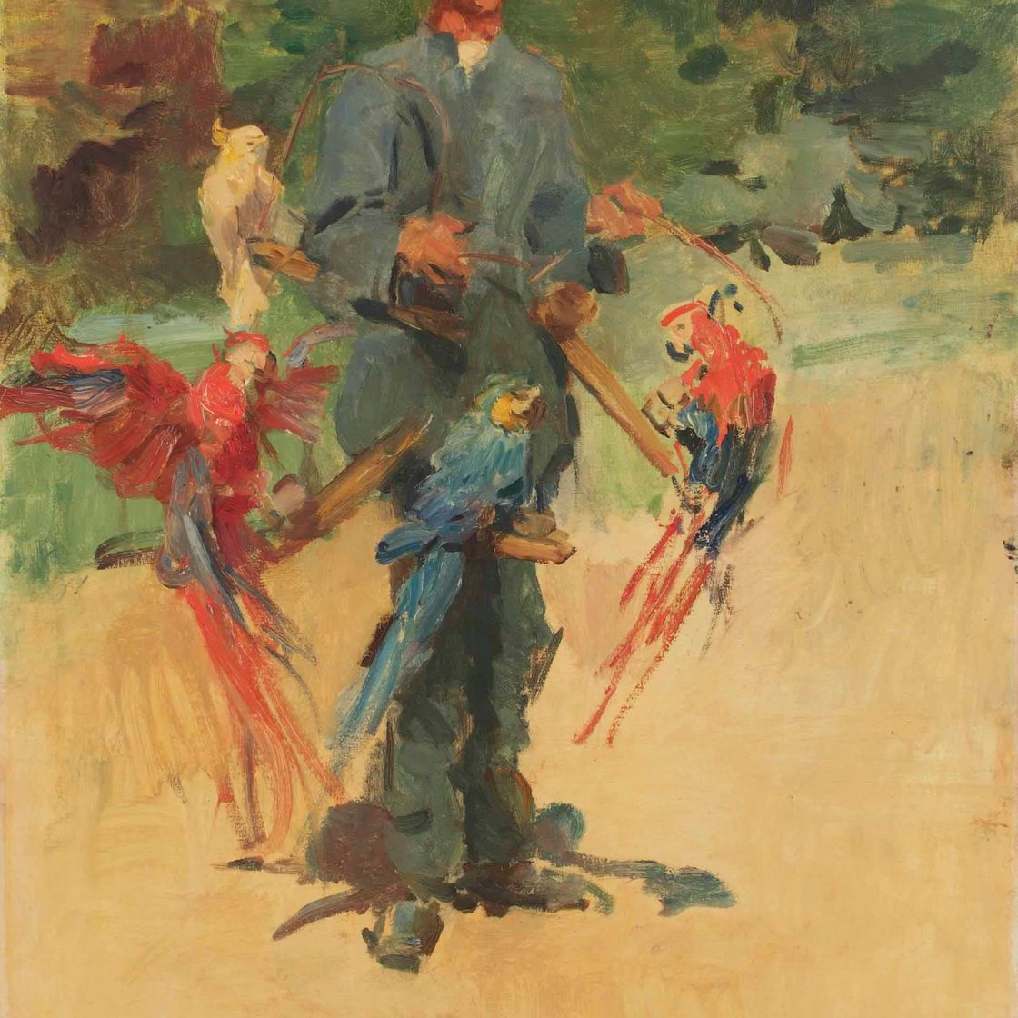 Isaac Israels — Человек-попугай: охранник Понсен в зоопарке, Гаага
