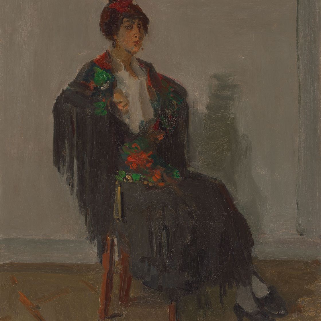 Isaac Israels — Сидящая дама в испанском платье