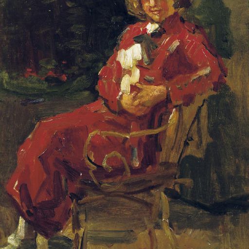 Isaac Israels — Дама в красном платье