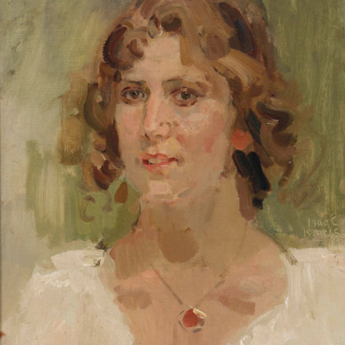 Isaac Israels — Софи де Фриз с красным медальоном