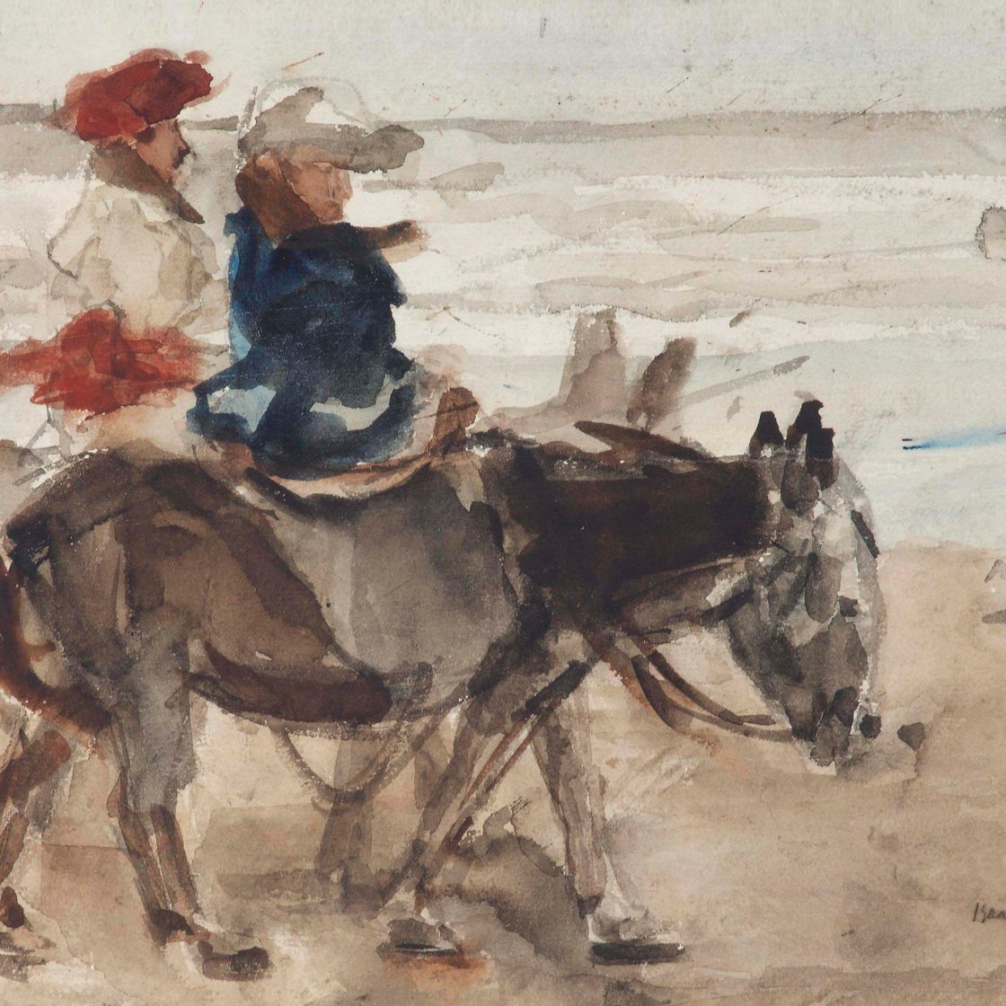 Isaac Israels — Прогулка на ослике по пляжу, Схевенинген