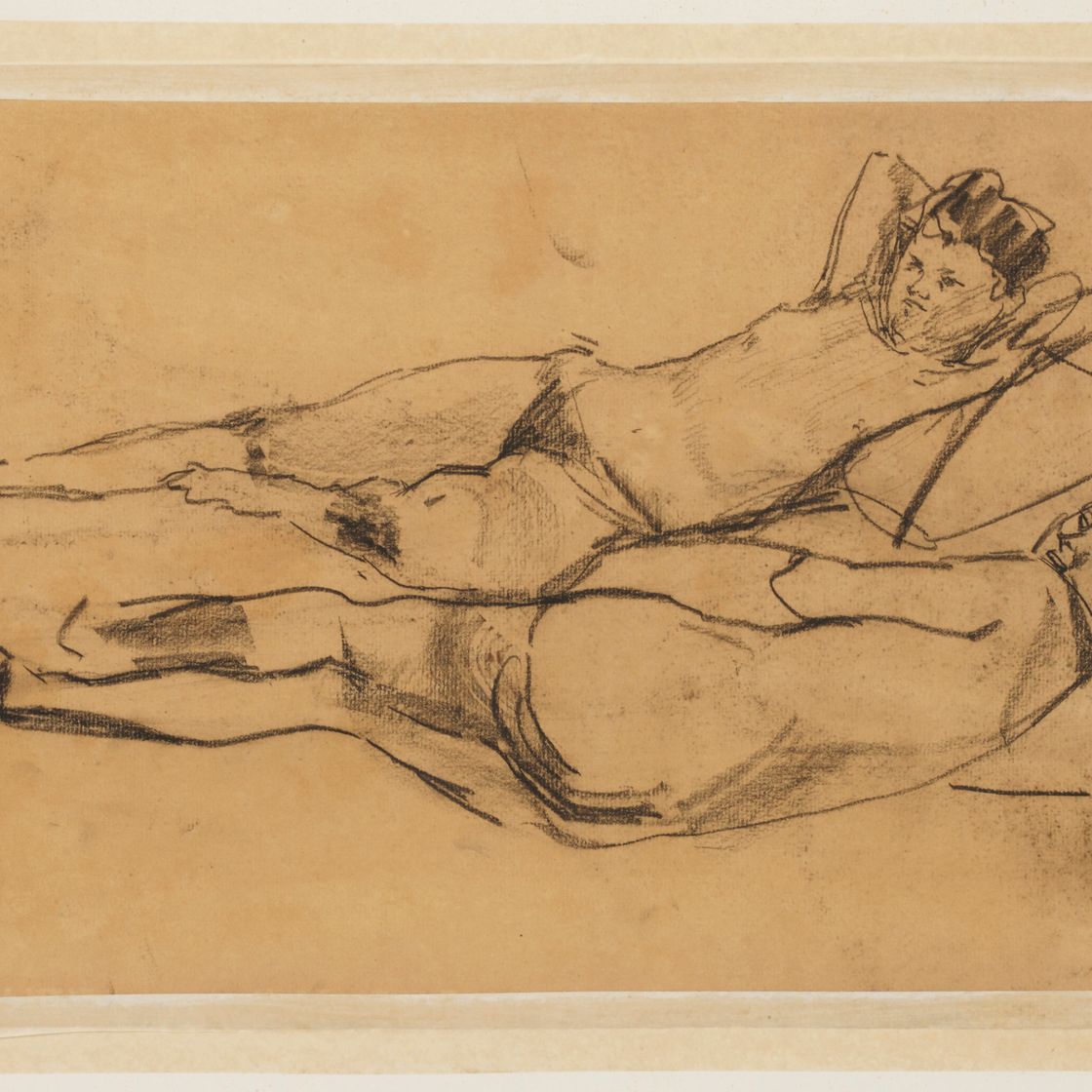 Isaac Israels — Портрет дамы с лентой (слева направо); Две обнаженные женщины (справа налево), изображение 2