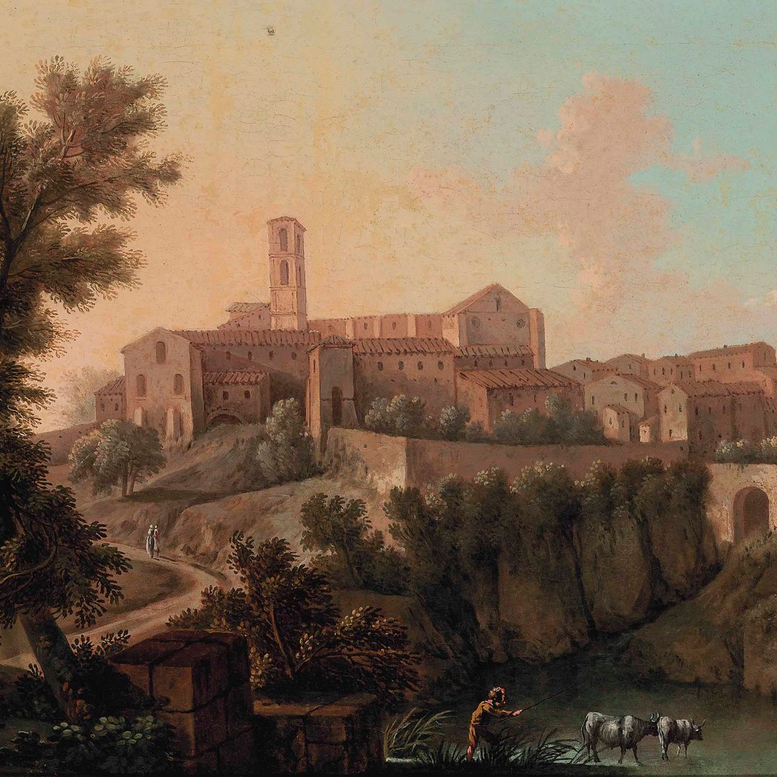 Italian School — Вид на Аббатство Гроттаферрата, Рим