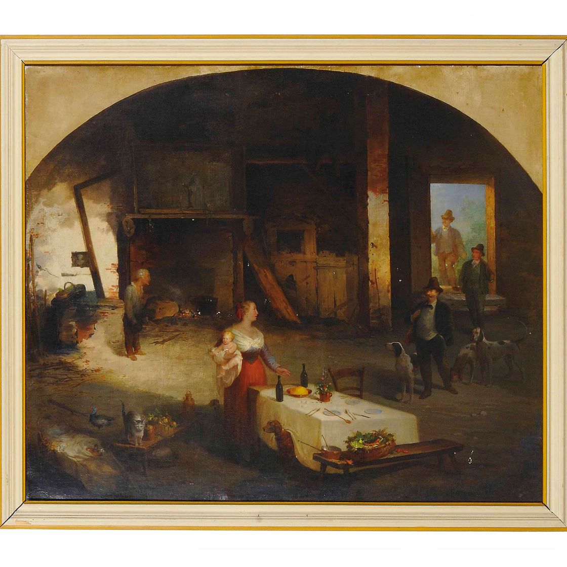 Italian School — Въезд Витторио Эмануэле II (1820-1878), короля Сардинии в 1849-1861 годах, а затем короля Италии в 1861-1878 годах, в деревенский коттедж