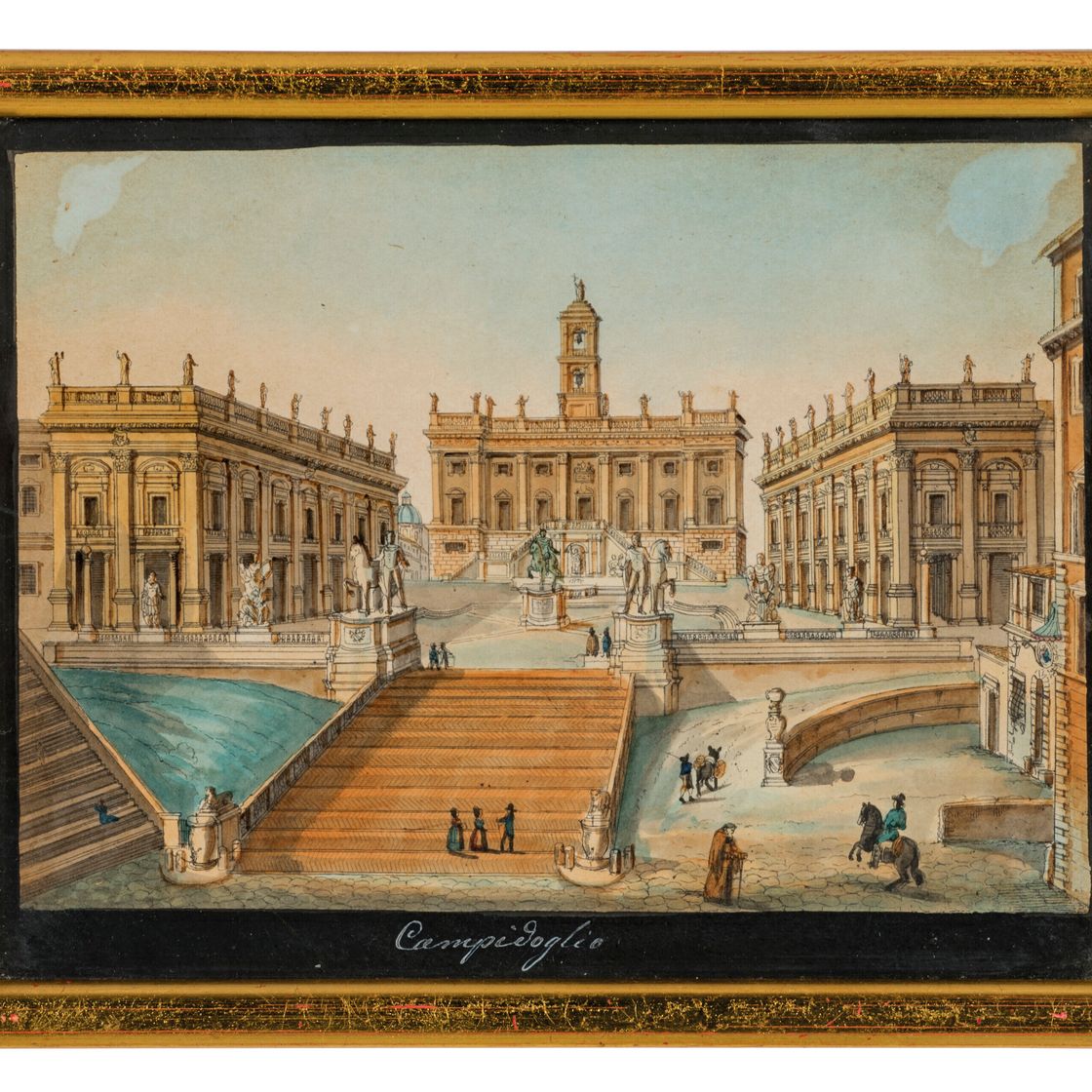 Italian School — Шесть видов Рима, включая замок Святого Ангела, арку Константина, площадь Пьяцца дель Пополо, арку Тита и пирамиду Кая Честиу; и четыре вида Неаполитанского залива с разных точек зрения, в, изображение 18