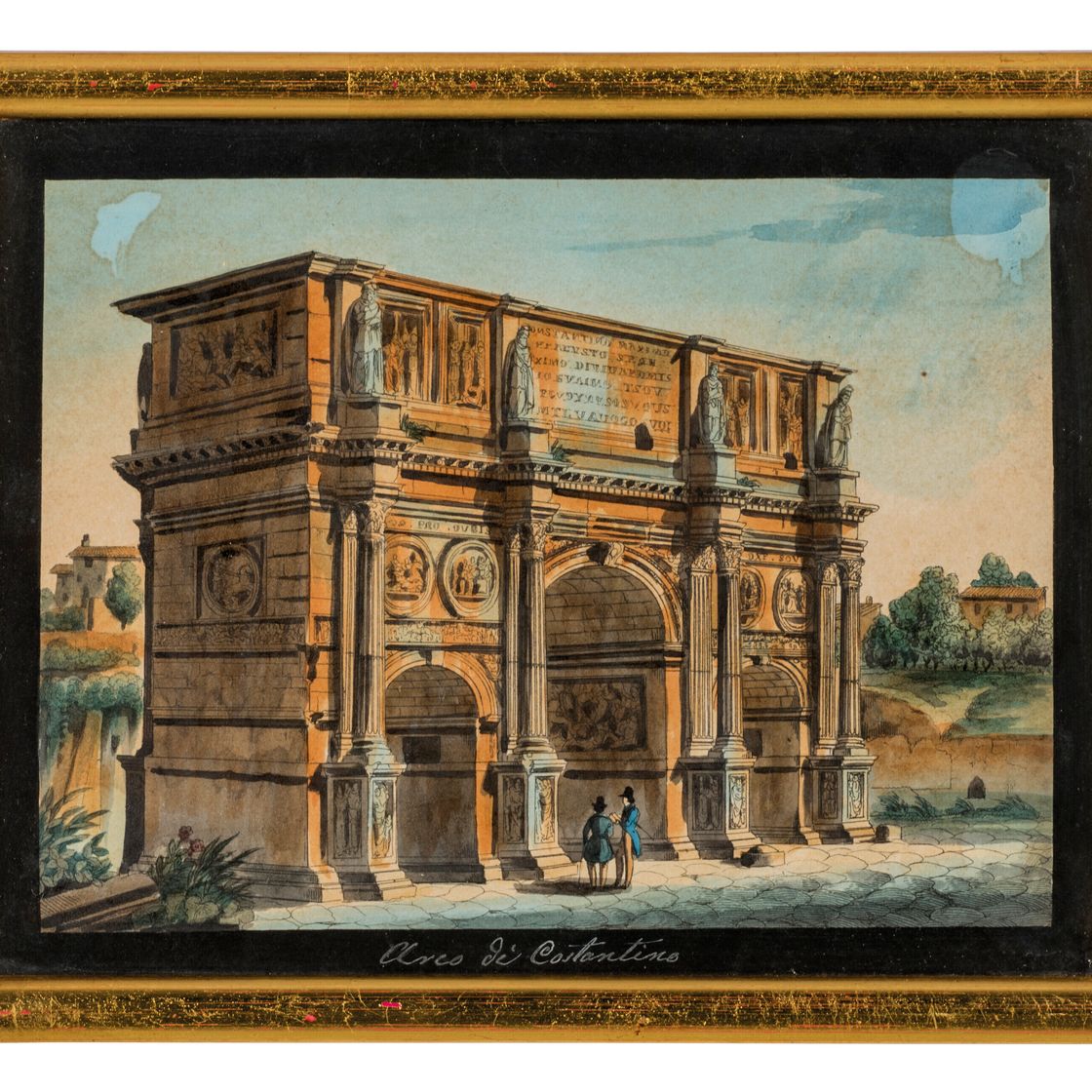 Italian School — Шесть видов Рима, включая замок Святого Ангела, арку Константина, площадь Пьяцца дель Пополо, арку Тита и пирамиду Кая Честиу; и четыре вида Неаполитанского залива с разных точек зрения, в, изображение 4