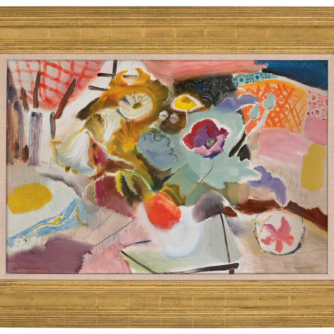 Ivon Hitchens — Цветы в белой вазе, изображение 2