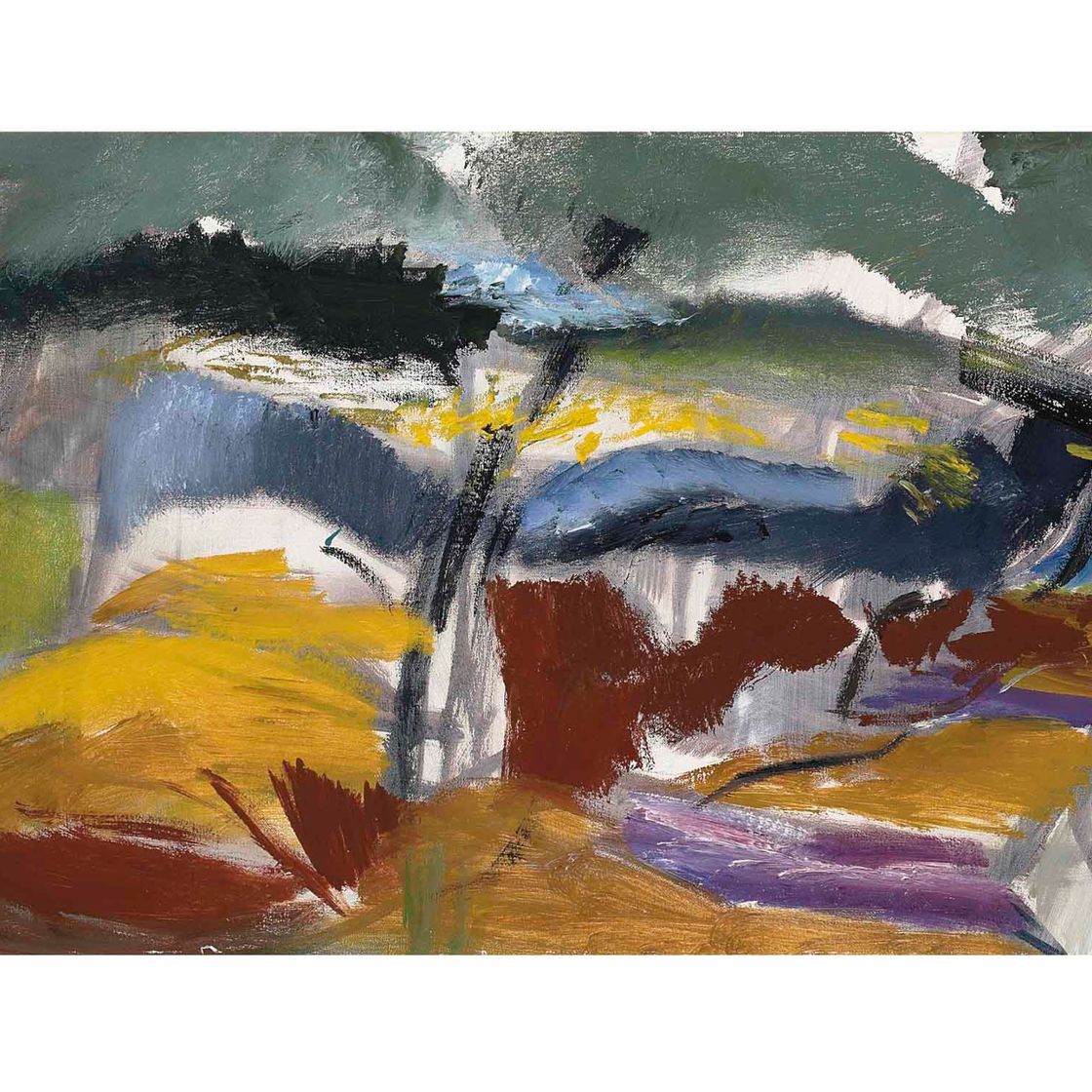 Ivon Hitchens — Туманная лиственничная роща, осень