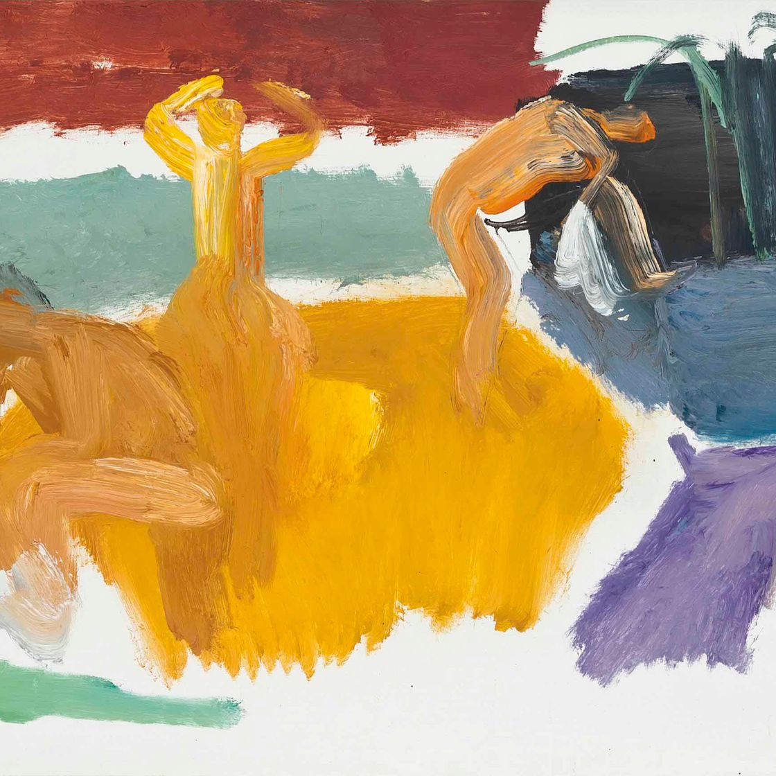 Ivon Hitchens — Три фигурки, высыхающие после купания