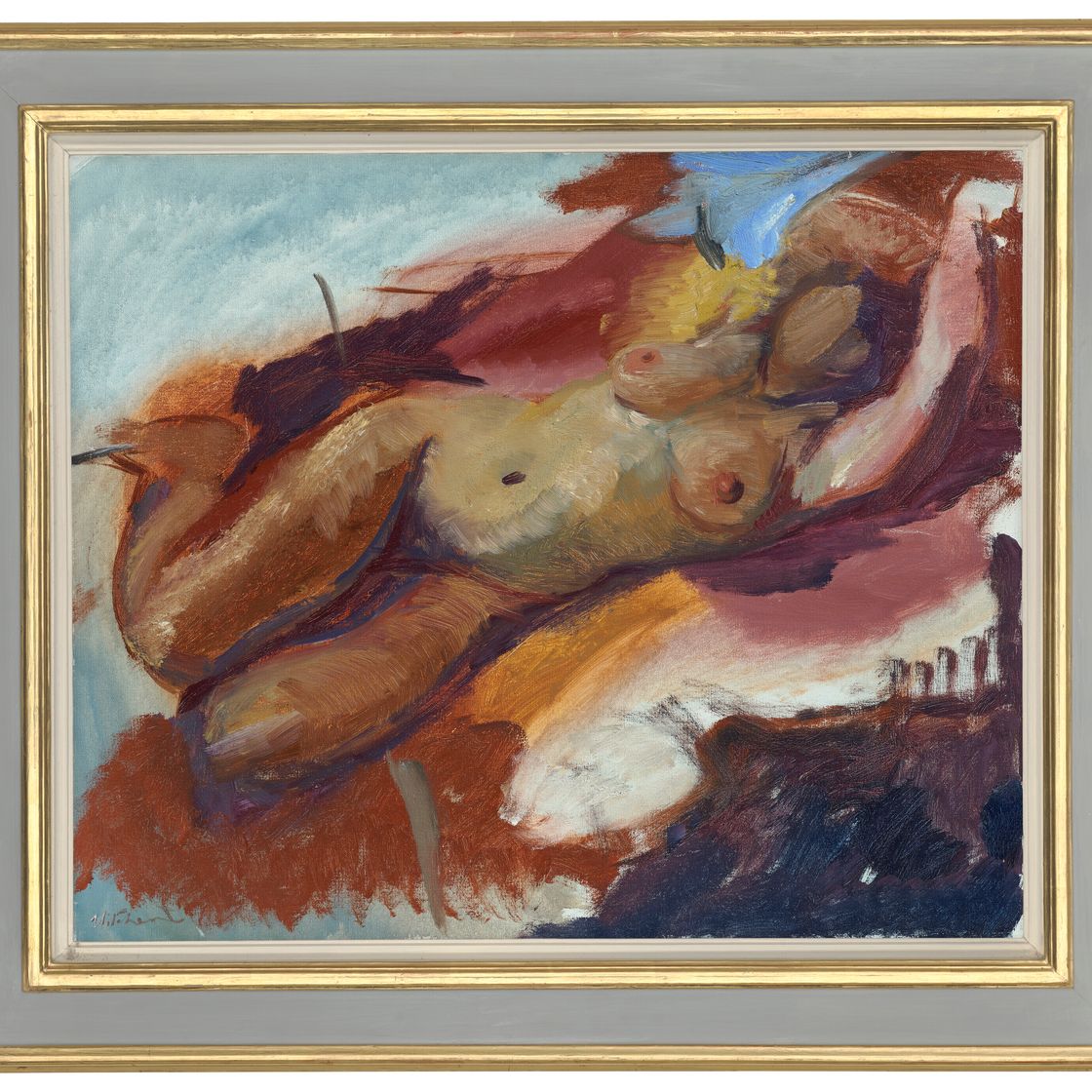Ivon Hitchens — Фигура на синем фоне, изображение 2