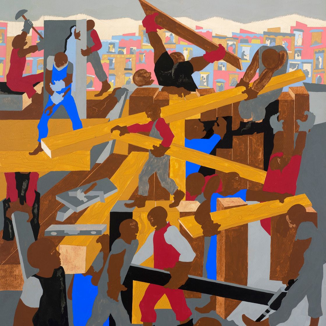 Jacob Lawrence — Строители—19 человек, изображение 1