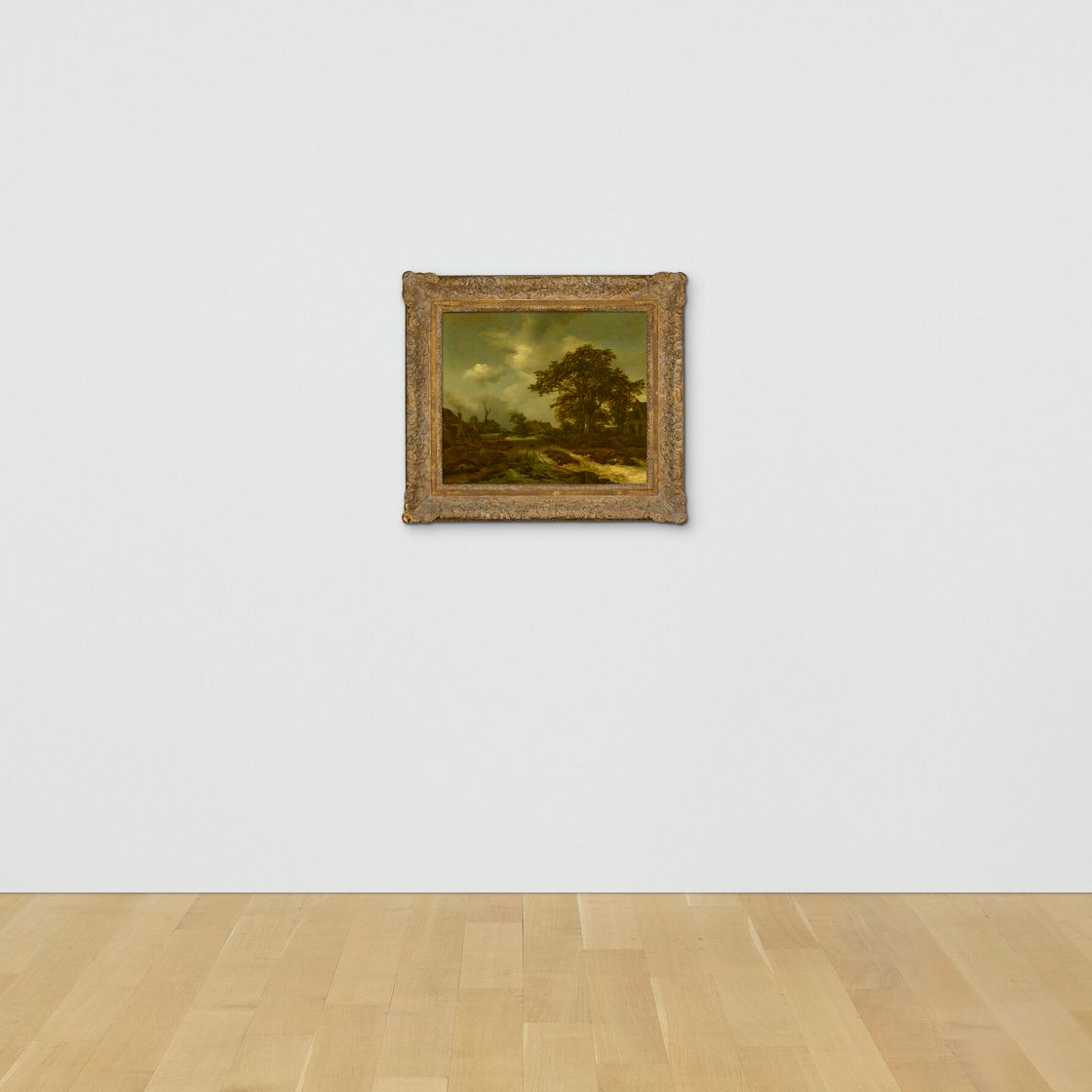 Jacob Van Ruisdael — Лесистый пейзаж с коттеджами, деревенскими жителями и собакой за ними, изображение 5