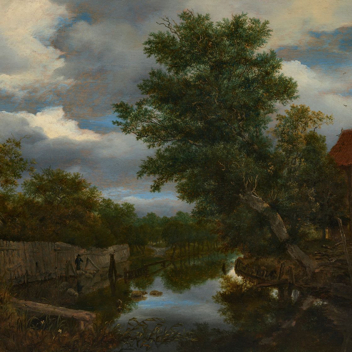 Jacob Van Ruisdael — Подстриженная ива, нависающая над рекой, изображение 2