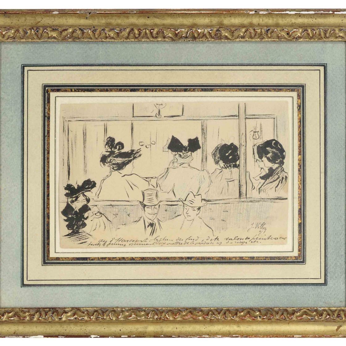 Jacques Villon — Элегантные фигуры в кафе д'Аркур, Париж