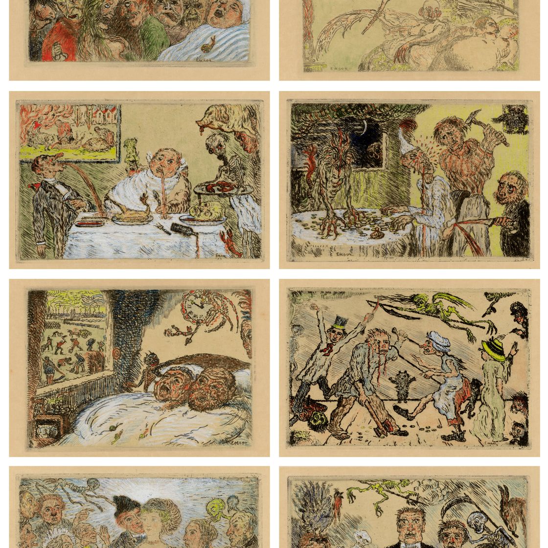 James Ensor — Капитанские пещеры ("Смертные грехи"), изображение 1